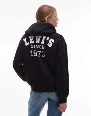 Levi's - Kapuzenpullover in Schwarz mit kleinem College-Logo