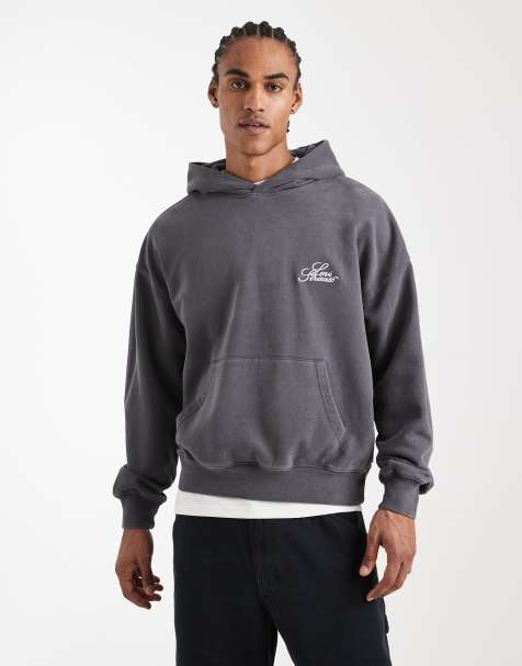 Levi's – Kastiger Kapuzenpullover in Dunkelgrau mit „Two Horse“-Logo - view 1