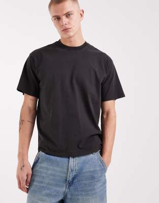 Kastiges Oversize-T-Shirt in Schwarz Schwarz XL