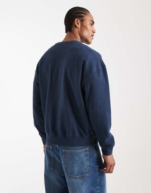 Levi's – Kastiges Sweatshirt in Marineblau mit Rundhalsausschnitt und Logostickerei, 3 von 5