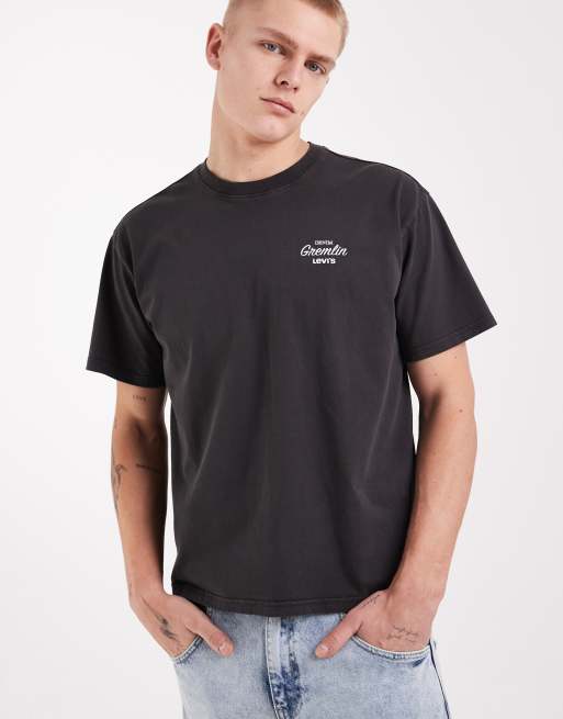 Levi's – Kastiges T-Shirt in Schwarz mit Grafikprint am Rücken, 5 von 5