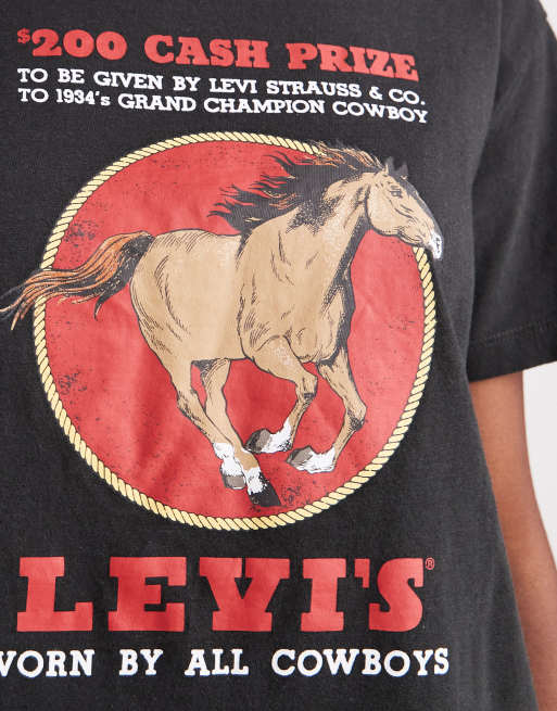 Levi's – Kastiges T-Shirt in Schwarz mit Western-Grafikmotiv und Logoprint, 3 von 4