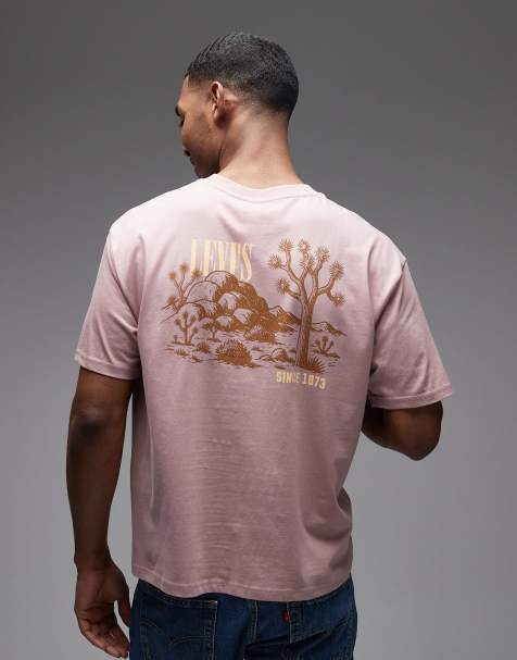 Levi's – Kastiges T-Shirt in verwaschenem Rot mit Rückenprint - view 1