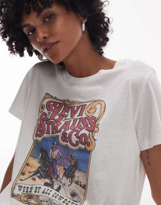Levi's – Kastiges T-Shirt in Weiß mit Western-Logoprint, 4 von 4