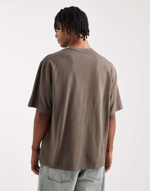 Levi's - Khakigrøn oversized T-shirt med flagermus-vintagelogo og halve ærmer, 3 af 5