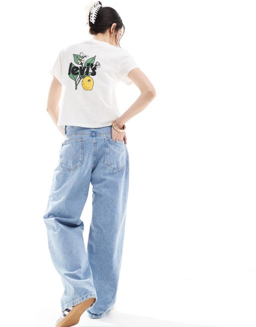 Levi's - Klassiek T-shirt met citroensweater op de rug in gebroken wit