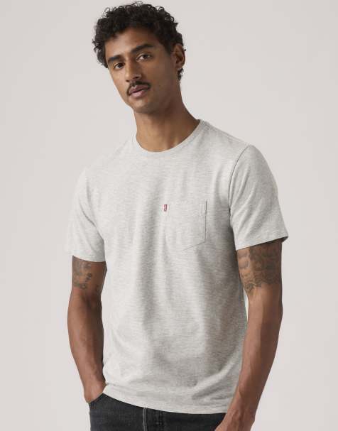 Levi's - Klassiek T-shirt van katoen met zak in grijs - view 1