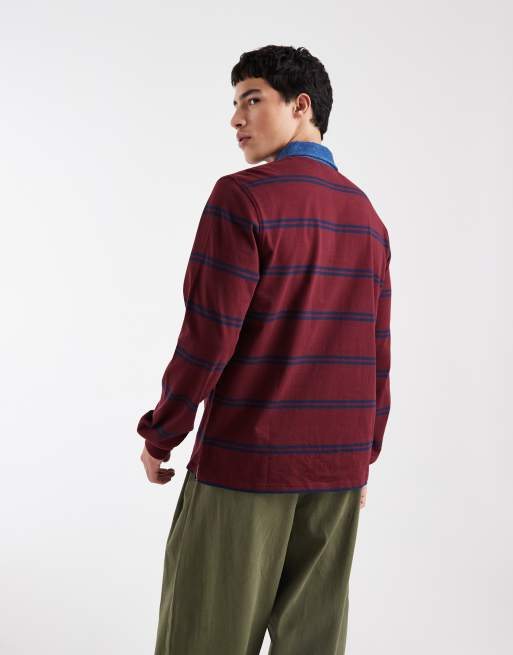 Levi's klassieke sweatshirt met rugbystrepen in rood, 5 van 5