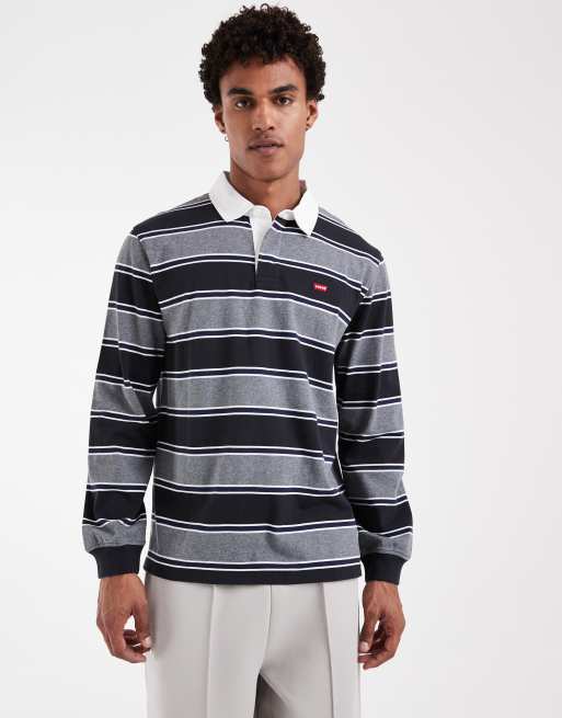 Levi's klassisk rugbystribet sweatshirt i grå, 3 af 5