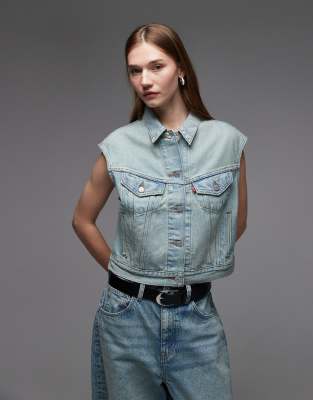 Levi's - Knapp geschnittene Trucker-Jeansweste im 90er-Stil in Hellblau