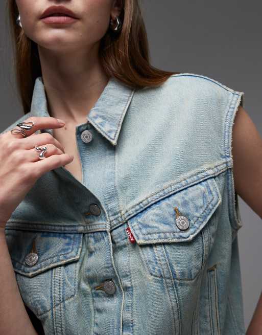 Levi’s – Knapp geschnittene Trucker-Jeansweste im 90er-Stil in Hellblau, 2 von 4