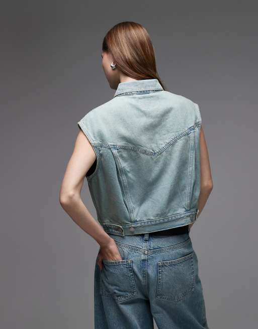 Levi’s – Knapp geschnittene Trucker-Jeansweste im 90er-Stil in Hellblau, 4 von 4