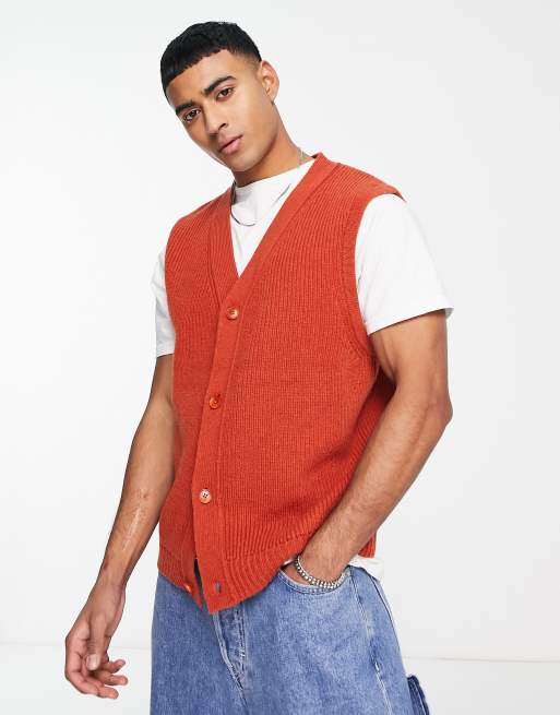 Levi s knitted vest cardigan in red with small logo