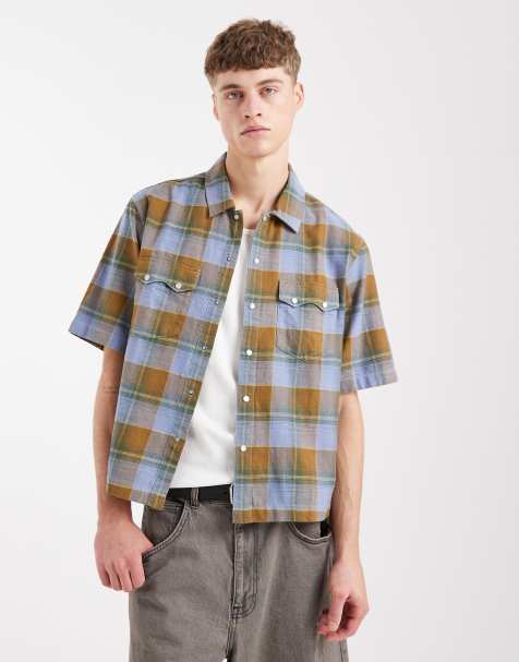 Levi's - Kortærmet western-skjorte med firkantet pasform og multifarvede tern - view 1