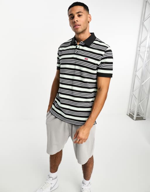 Levi's – Koszulka polo w zielone paski z małym logo batwing