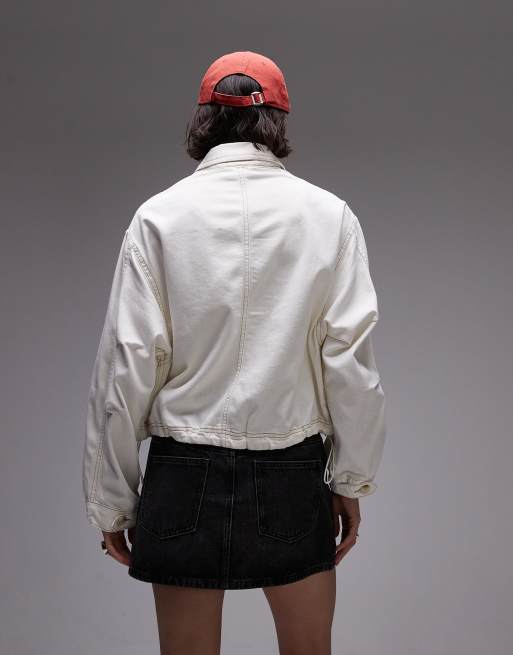 Levi's – Krämvit jeansjacka i cargostil, 4 av 4