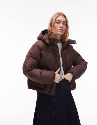 Levi's - Kurze Pufferjacke in Braun im Westernstil-Brown
