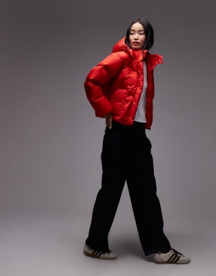 Levi's - Kurzer Puffermantel in Rot im Westernstil