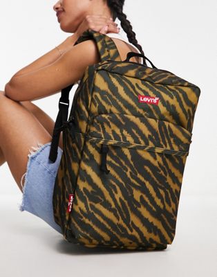 Levi's L pack backpack in brown zebra print with logo
