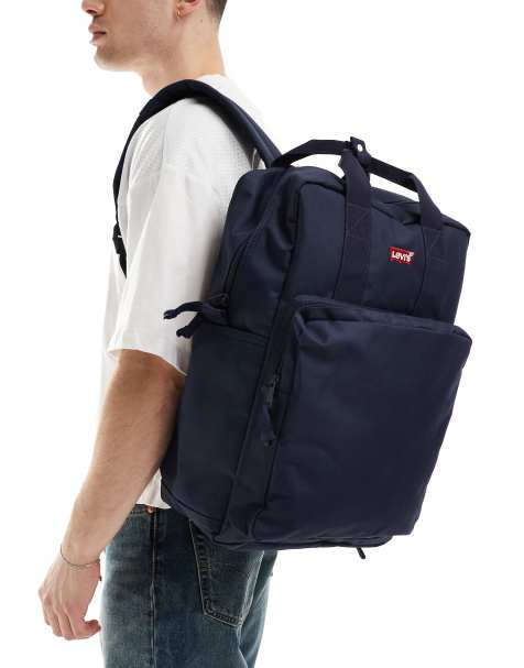 Levi's – L Pack – Großer Rucksack in Marineblau mit Fledermaus-Logo - view 1