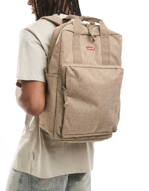 Levi's L-pack large backpack in khaki tan - view 1