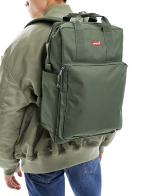 Levi's L pack large backpack with logo in olive