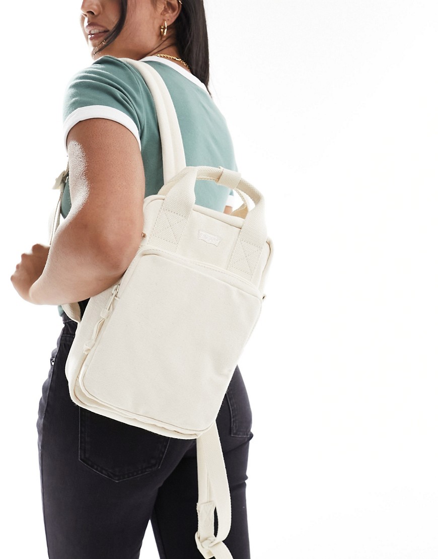 Levi's L-pack mini backpack with logo in cream-White