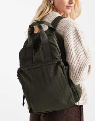 Levi's Levi's L-Pack nylon backpack in khaki-Green