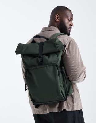 Levi's Levi's L pack roll-top canvas backpack in olive green