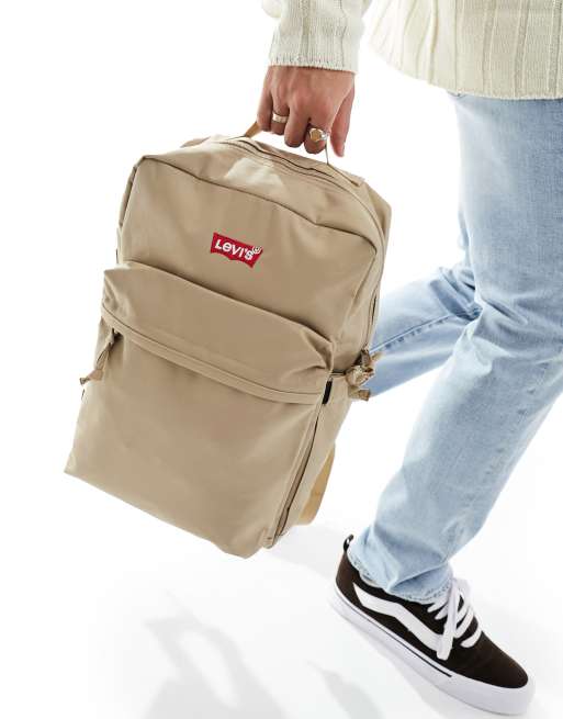 Levi s L pack standard backpack in cream with logo