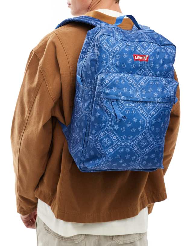 Levi's - l-pack standard backpack with all over bandana print in blue