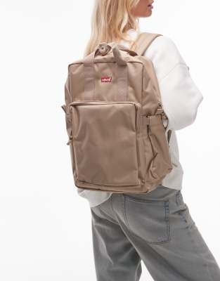 Levi's Levi's L-pack standard backpack with logo in cream-White