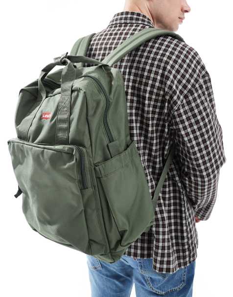 Levi's - L Pack - Zaino grande verde scuro con logo batwing - view 1
