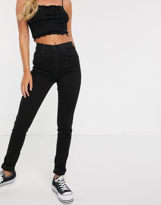 Levis l8 skinny jeans met hoge taille in zwart