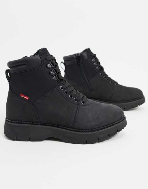 levi's lace up boots in black