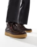 [Levi's] Levi's lace up leather boots with gumsole in brown 43 Dark brown