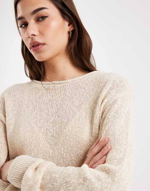 Levi's - Laetitia - Cremehvid striktrøje i bouclé, 3 af 4