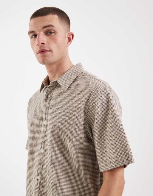 Levi's - Lama - Camicia squadrata a maniche corte marrone a quadri, 4 di 5