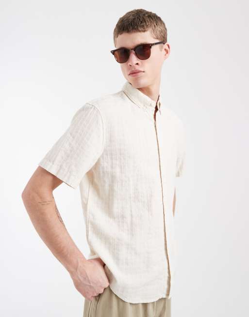 Levi's Lama short sleeve boxy shirt in beige, 2 of 5