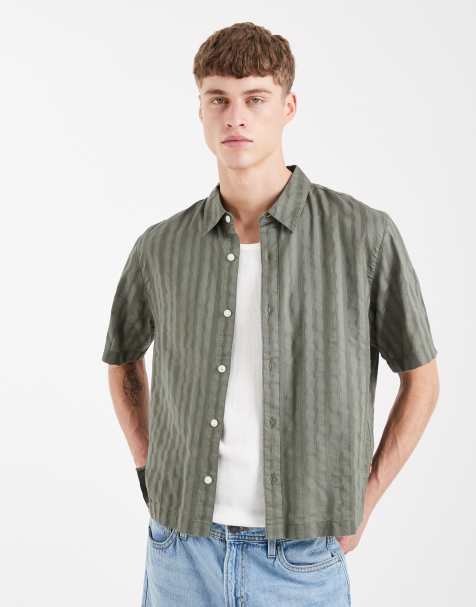 Levi's Lama short sleeve boxy shirt in green check - view 1