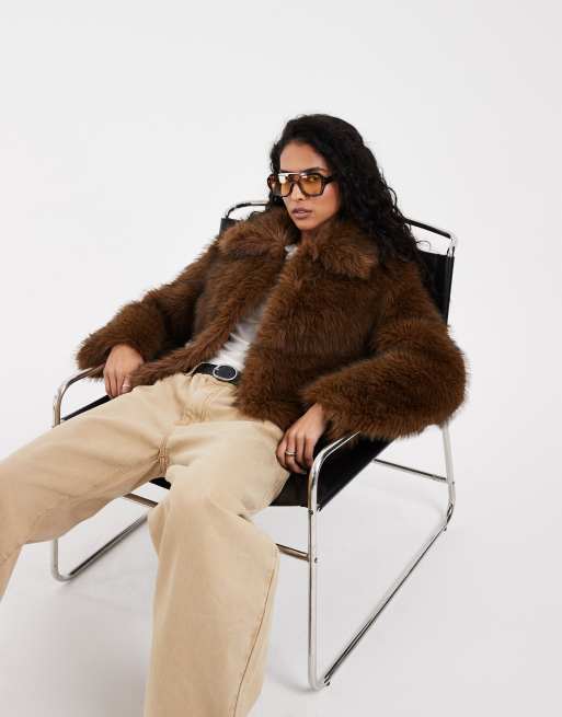 Levi's laney faux fur jacket in brown, 2 of 5