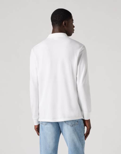 Levi's langärmliges Housemark-Polohemd in Weiß, 2 von 2