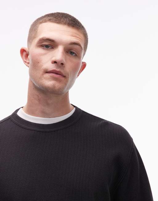 Levi's – Langärmliges Thermo-Shirt mit Waffelmuster in Schwarz, 5 von 5
