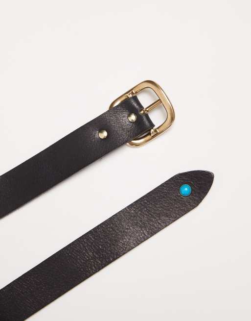 Levi's - Lange leren riem in zwart, 2 van 3