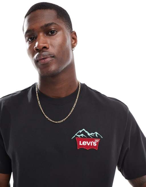 Levi s Lassig geschnittenes T Shirt in Schwarz mit Vintage Ruckenprint ASOS