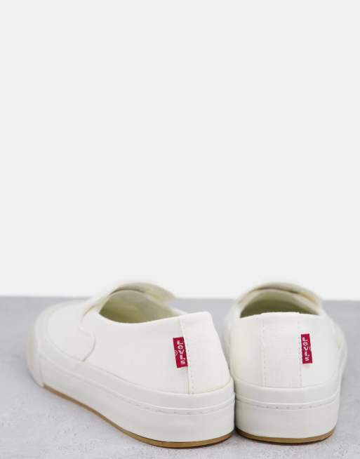 Levi's - Lave slip-on-sko i hvid kanvas, 2 af 4