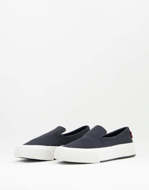 Levi's - Lave slip-on-sko i sort kanvas