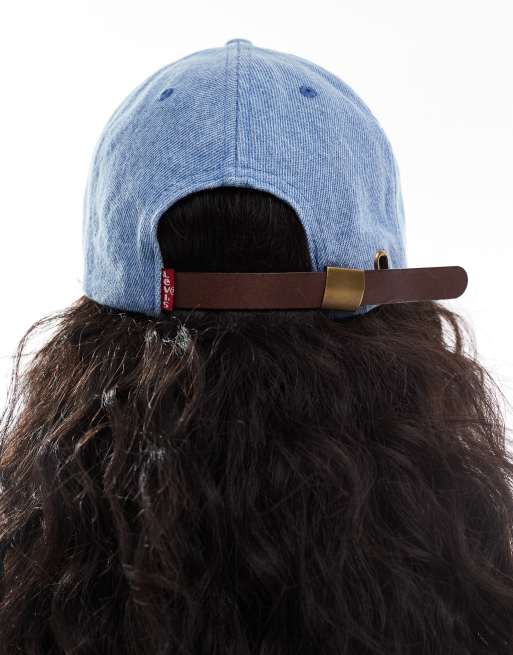 Levi's - Lazy Girl - Cappellino blu in denim con logo piccolo, 3 di 3