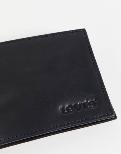 Levi's leather wallet price sale