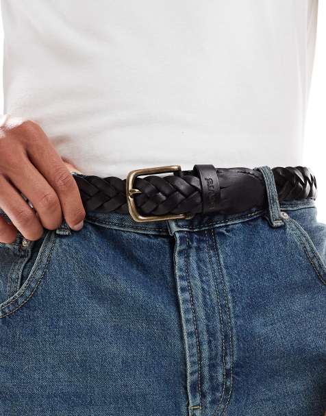 Levi's leather braid belt in black - view 1